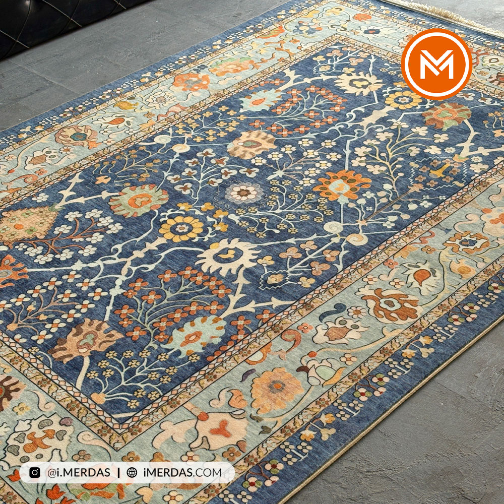 فرش کهنه نما کد 21918 زمینه تمام رنگ